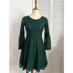 My Michelle Green Fit & Flare Dress Women’s XS Keyhole Back